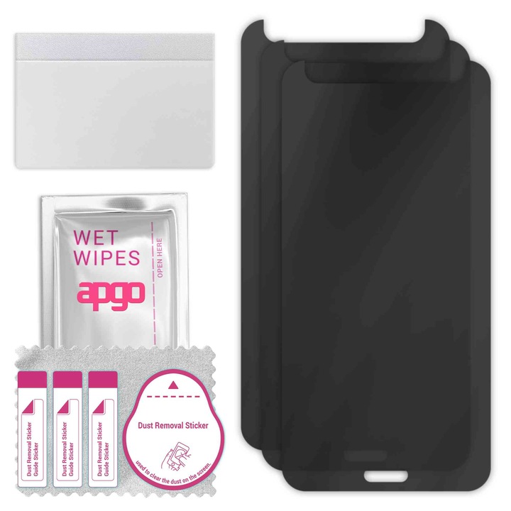 3x Sticla de protectie PRIVACY apgo pentru HTC U11 – sticla hibrid, full glue, flexible glass