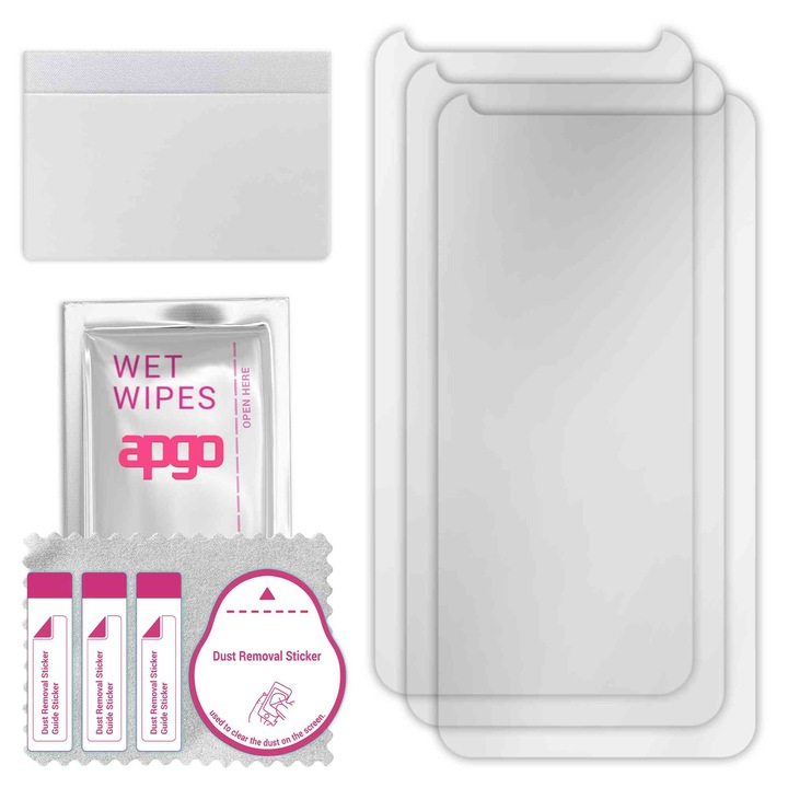 3x apgo протектор за екран за HTC Desire 12 Plus – цял дисплей, гланцов, хидрогел, пълно лепене, 5D