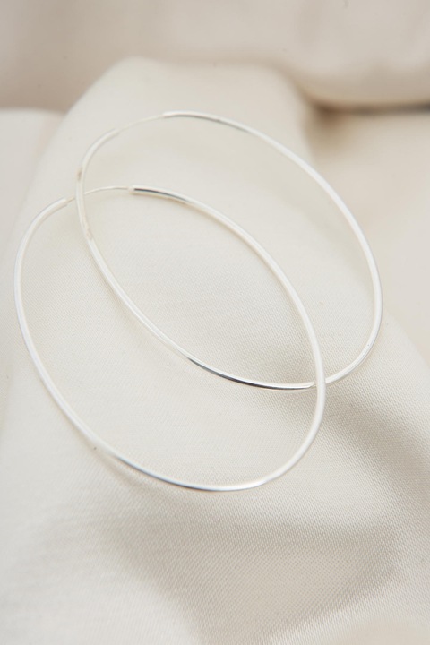 Cercei Heliophilia, argint rodinat, 6.7cm, antialergic, argintiu