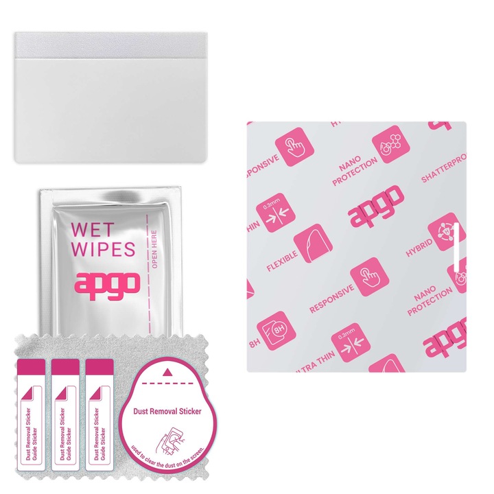 Sticla de protectie apgo pentru ONYX Boox Go Color 7 – sticla hibrida, securizata pentru display, lucioasa, flexible Hybrid Glass, full glue