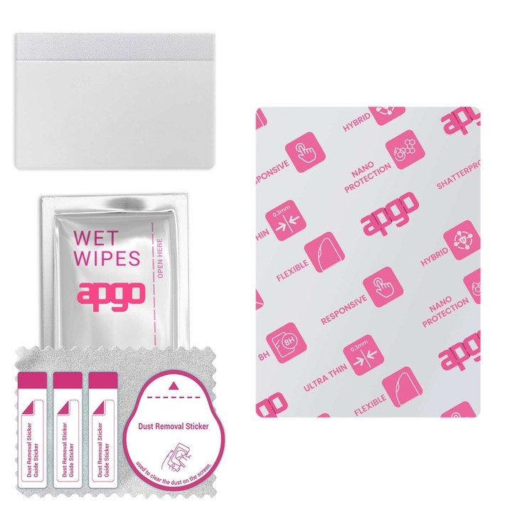 Sticla de protectie apgo pentru ONYX Boox Tab Ultra C Pro – sticla hibrida, securizata pentru display, lucioasa, flexible Hybrid Glass, full glue