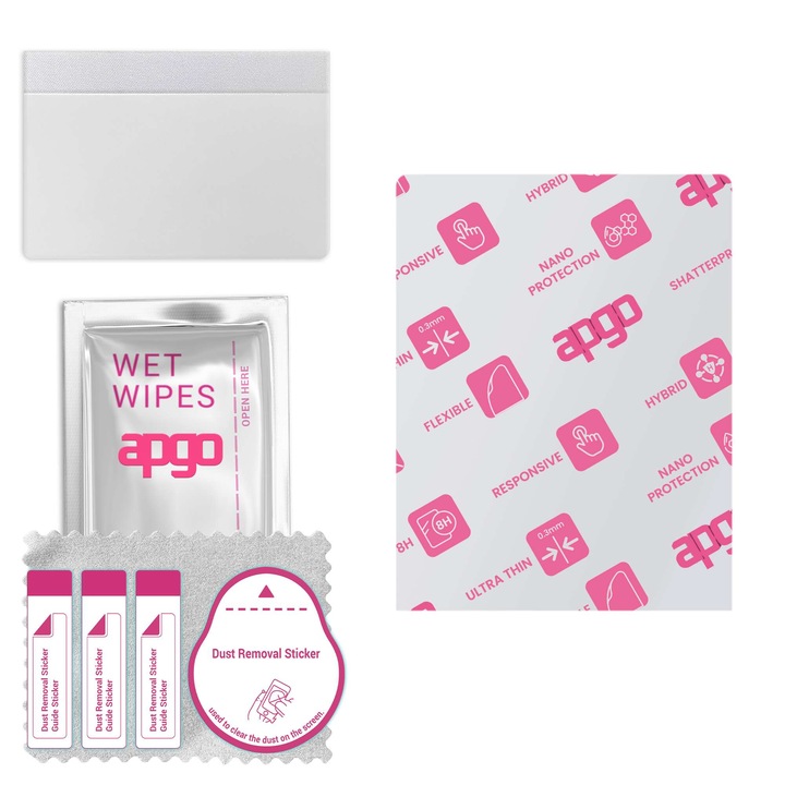 Sticla de protectie apgo pentru ONYX Boox Tab X – sticla hibrida, securizata pentru display, lucioasa, flexible Hybrid Glass, full glue