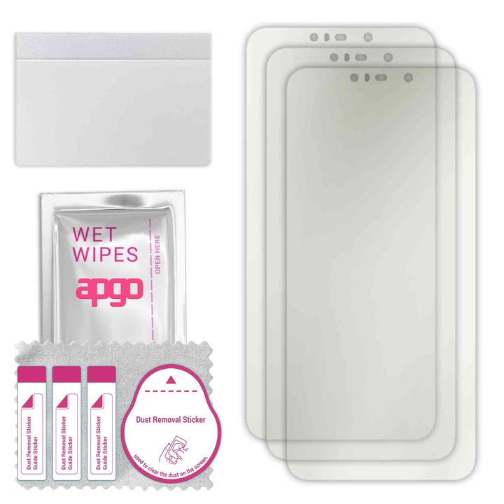 3x МАТОВ apgo защитен филм за Huawei Mate 20 lite – самозалепващ се, цял дисплей, хидрогел, устойчив на надраскване, лепило за цялото тяло, 5D