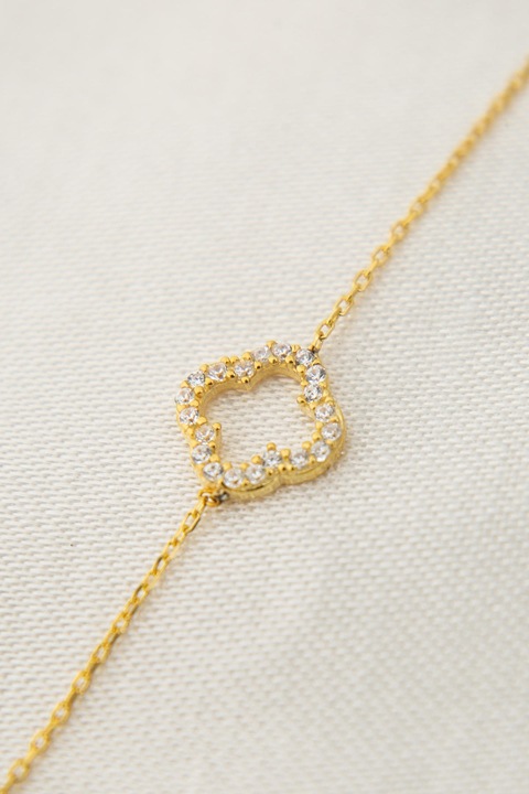 Bratara, Heliophilia, 17 cm, pietre zirconiu, argint, auriu