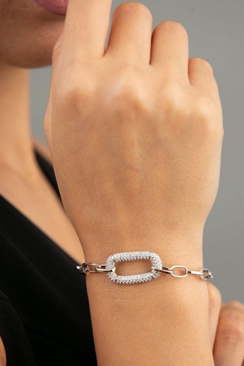 Bratara, Heliophilia, metal, lungime 20 cm, rezistent, argintiu
