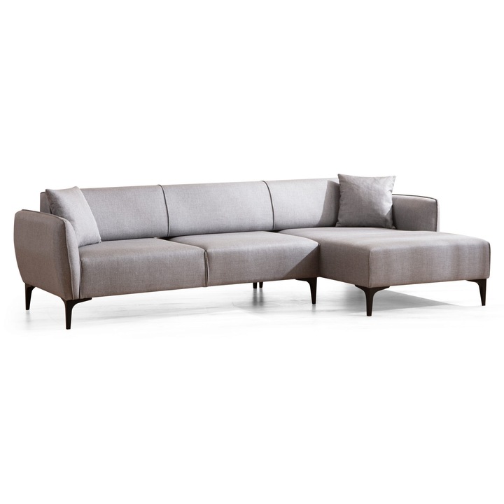 Canapea coltar, Atelier Del Sofa 8043, 2 perne incluse, gri, 270x140cm