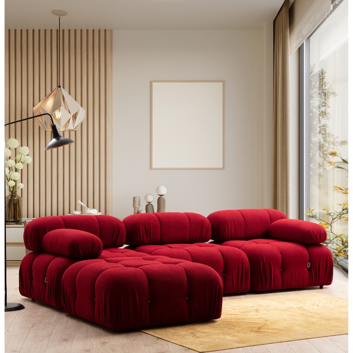 Canapea coltar, Atelier Del Sofa 8218, rosu, 288x190cm, 3 piese