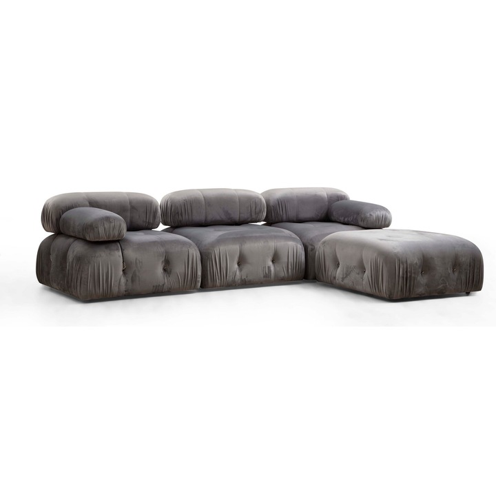Canapea coltar, Atelier Del Sofa 8208, gri, 288x190cm, sistem cu spatar detasabil