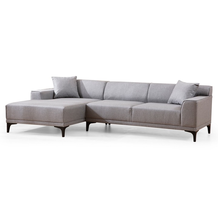 Canapea coltar Atelier Del Sofa 145x250x69 cm gri cu perne set