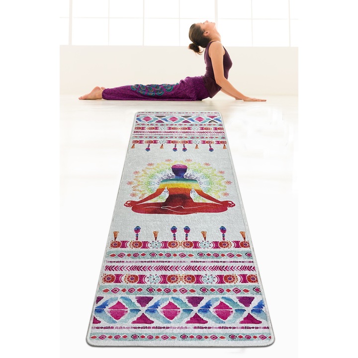 Covor yoga, Yoga 1017, 10mm, antibacterian, 60x200cm