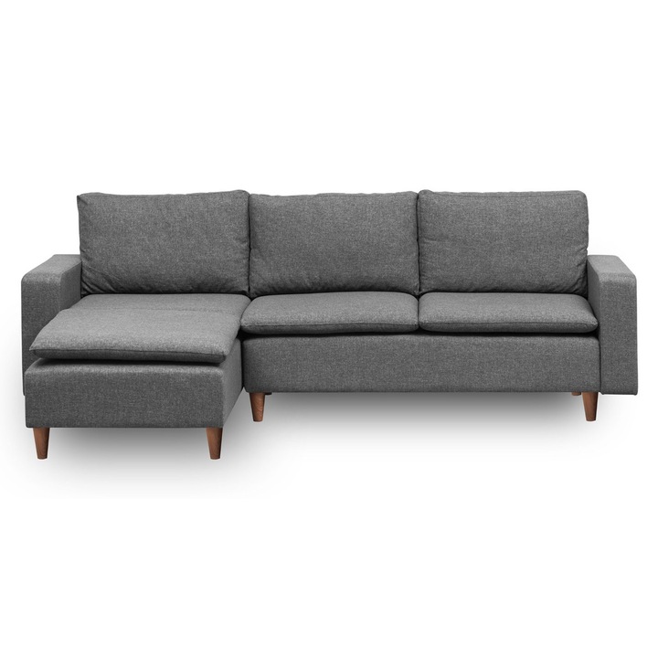 Canapea coltar, Atelier Del Sofa, metal/poliester, 255x79cm, gri