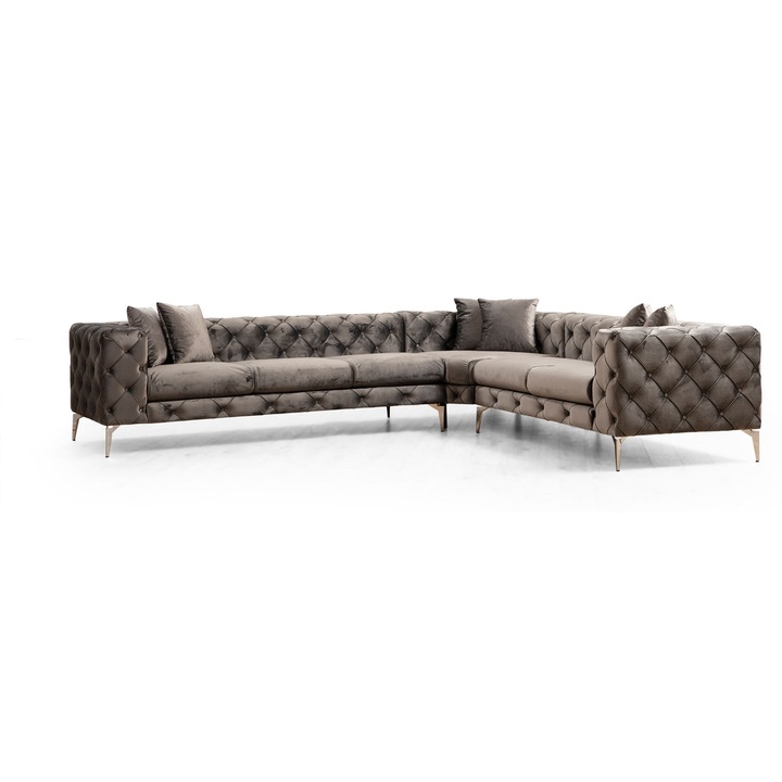 Canapea coltar, Atelier Del Sofa, 6 perne incluse, gri, 310x70x270cm