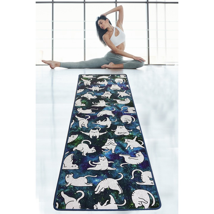 Постелка за йога, Yoga 0984, 100% полиестер, антибактериална, 60x200 см