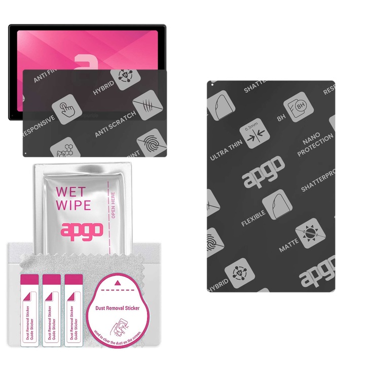Sticla de protectie MAT MATTE apgo pentru Carpuride W901 Plus – sticla hibrida pentru afisaj, full glue, case friendly
