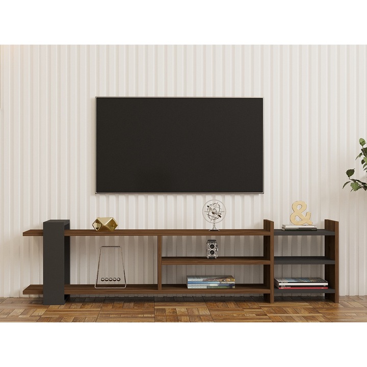 TV szekrény, Woody Fashion, 156x40x29,6cm, több polccal