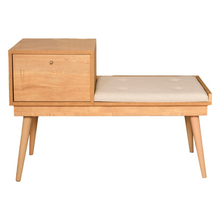 Előszobai pad, Woody Fashion, fa, 105x40x45cm