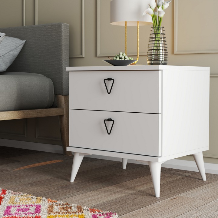 Noptiera, Woody Fashion, 2 sertare, 55,1x52x45cm