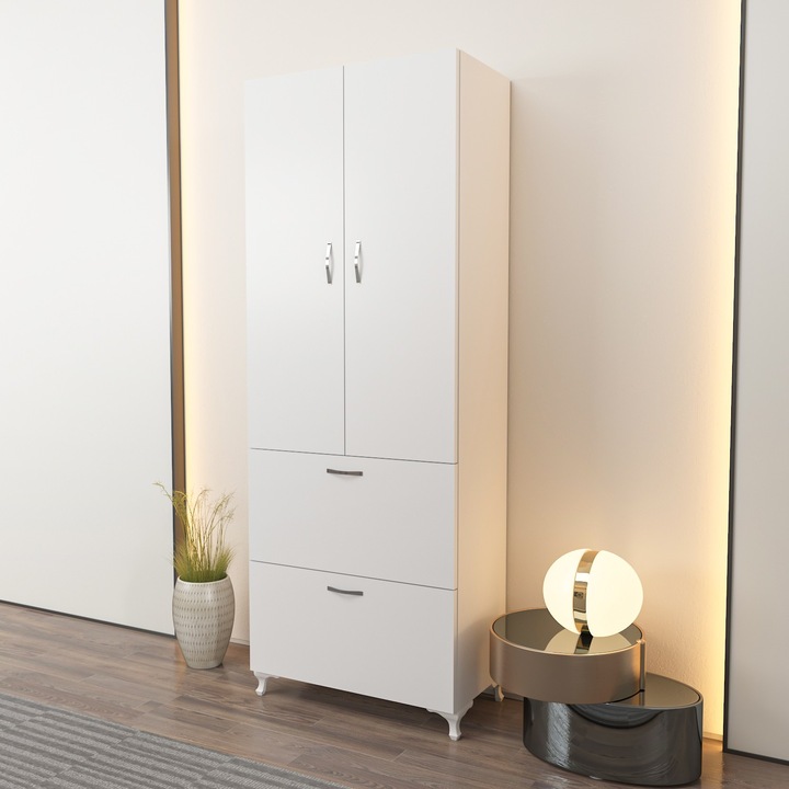 Dulap multifunctional Woody Fashion, 163.6x60x31.5cm, PAL, alb, 18mm