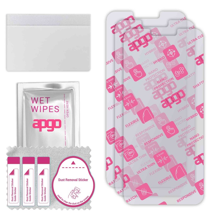 3x apgo Ultra-Clear Hybrid защитно стъкло, съвместимо с Huawei Mate 20 lite, гъвкаво нано стъкло, отличен заместител на закалено стъкло, устойчиво на надраскване