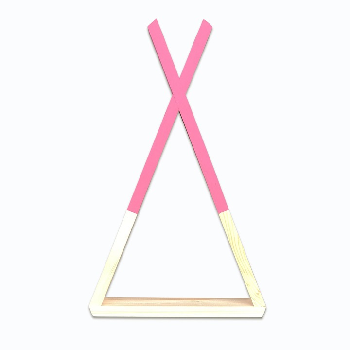 Fali polc, Woody Fashion, 25x42x6cm, bézs/rózsaszín