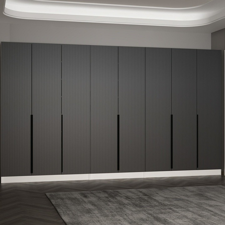 Sifonier, Woody Fashion, melamina, 360x210x35cm, gri