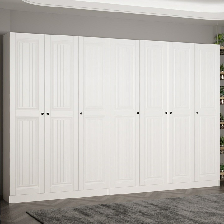 Sifonier de hol, Woody Fashion, melamina, 315x210x35cm, alb