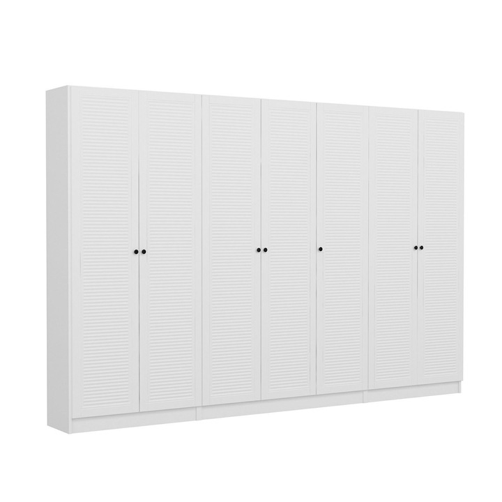 Dulap de hol, Woody Fashion, melamina, 315x210x35cm, alb