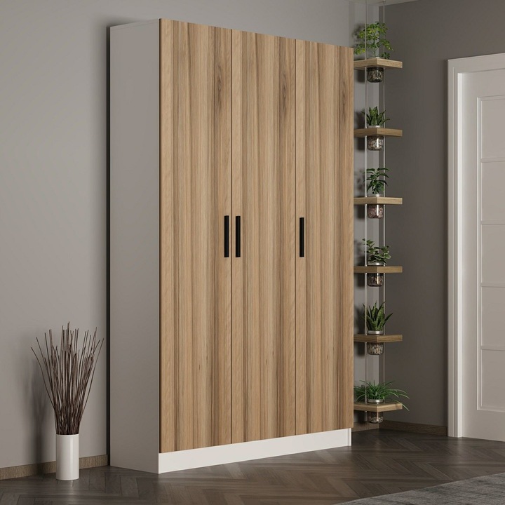 Dulap, Woody Fashion, 135x210x35cm, melamina, maro