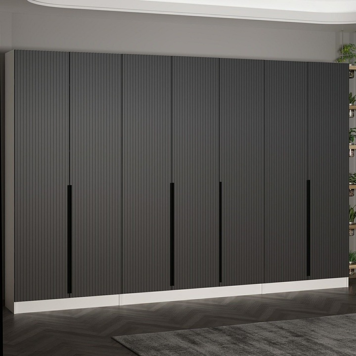 Sifonier de hol, Woody Fashion, melamina, 315x210x35cm, negru