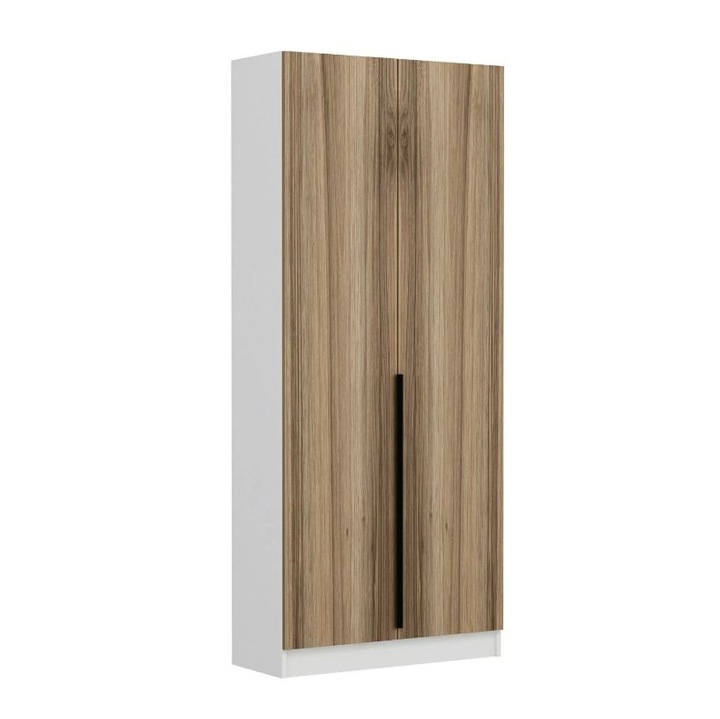 Dulap de hol, Woody Fashion, 90x210x35cm, melamina, maro/alb