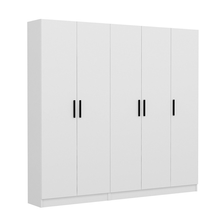 Sifonier de hol, Woody Fashion, melamina, 225x210x35cm, alb