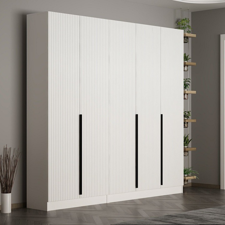 Dulap de hol, Woody Fashion, PAL, 225x210x35cm, alb