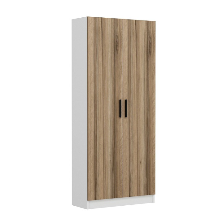 Dulap de hol, Woody Fashion, PAL, 90x210x35cm, maro/alb