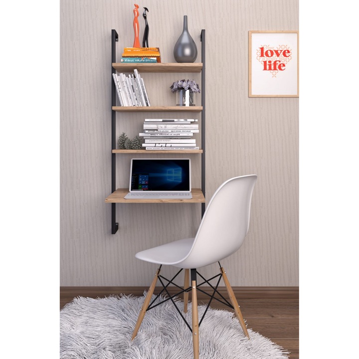 Raft de perete, Woody Fashion, 49x120x20cm, metal, melamina, 18mm