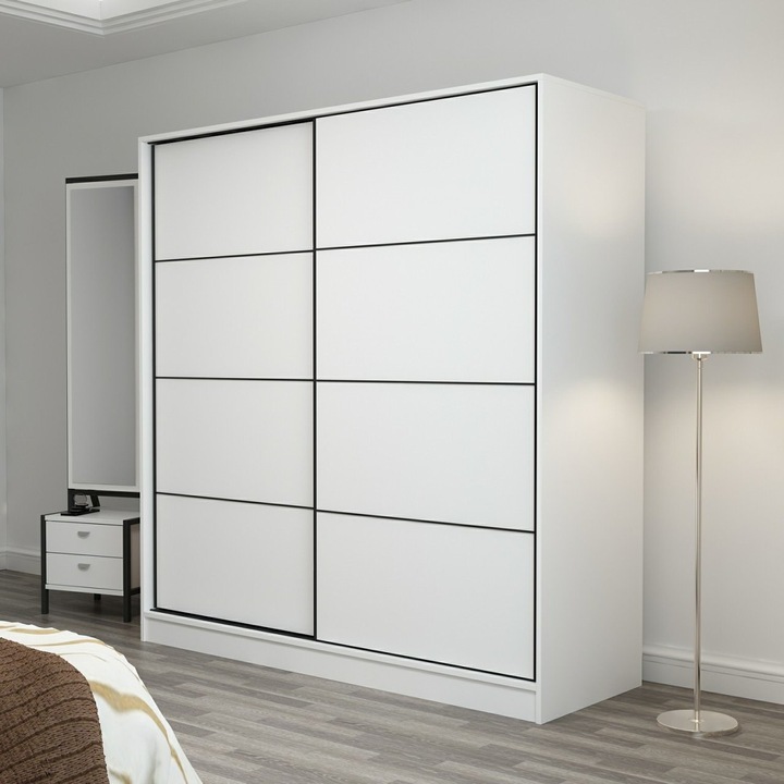 Dulap, Woody Fashion, 220x210x52cm, PAL acoperit cu melamina, numeroase rafturi