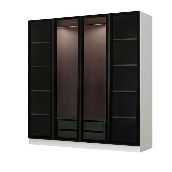 Dulap, Woody Fashion, 180x210x52cm, PAL+melamina, cu rafturi multiple