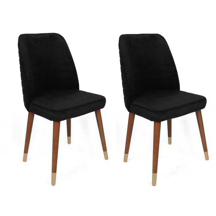 Set scaune, Woody Fashion, 50x90x49cm, lemn, catifea, 2 piese