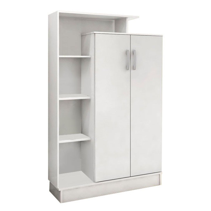 Dulap cu rafturi multiple, Woody Fashion, PAL, finisaj melaminat, 90x140x29,5cm, alb