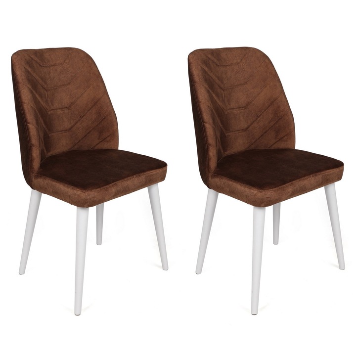 Set 2 scaune, Woody Fashion, 100% lemn, tesatura catifea, 50x90x49cm