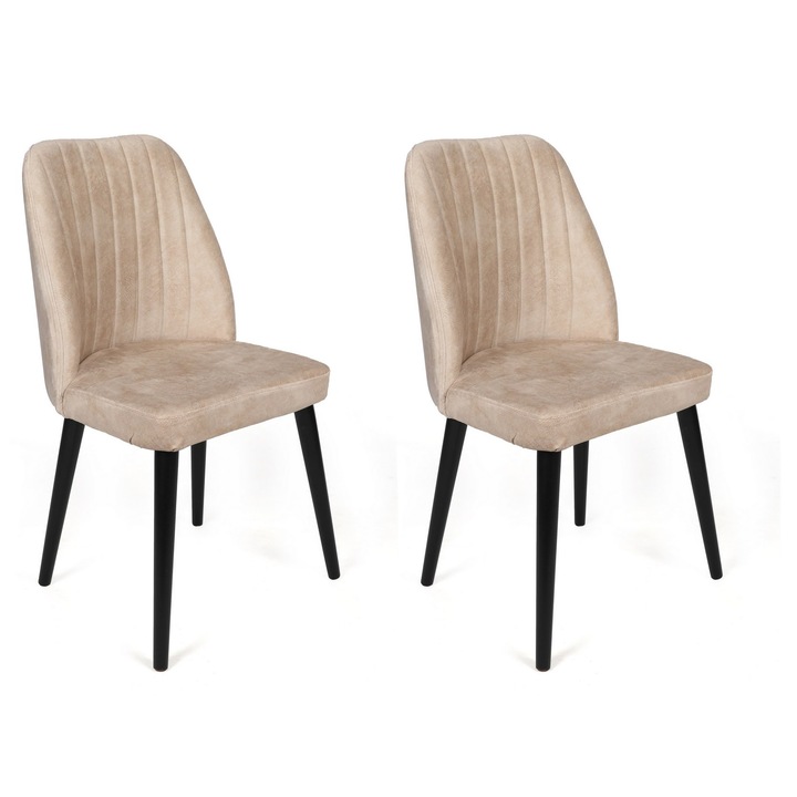 Комплект столове, Woody Fashion, 50x49x90см, метал, кадифе, 2 части