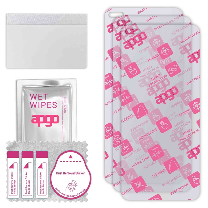 3x apgo Ultra-Clear Hybrid sticla protectoare compatibila cu Huawei nova 6, sticla nano flexibila, inlocuire excelenta pentru sticla temperata, rezistenta la zgarieturi