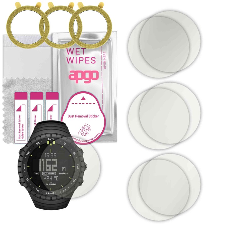Set de 6 folii de protectie pentru ceas MATTE Suunto Core Classic – apgo, hidrogel, mate, ultra-subtire, anti-zgarieturi, protectie profesionala ecran