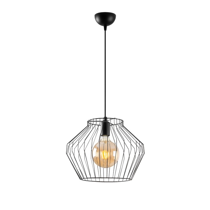 Pendul, Opviq 9099, metal, 35x35cm, negru, tip soclu E27