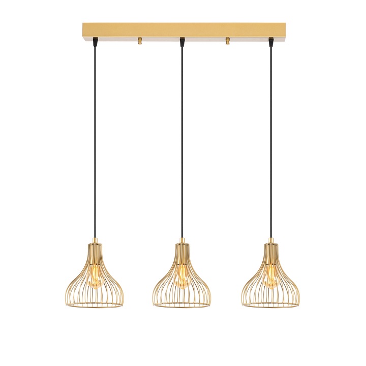 Lustra Opviq 9353, metal, ajustabila, 3 x E27, 70x20x117cm, 20cm diametru, 24cm inaltime