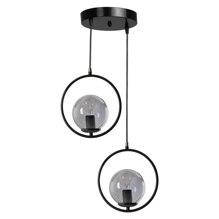 Полилей Opviq 70x25см E27 черен Метален