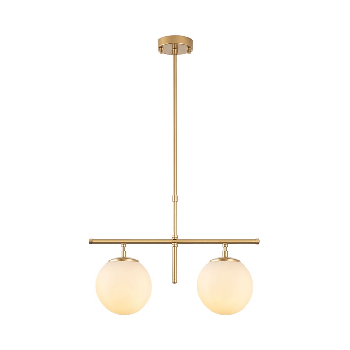 Lustra, Opviq, metal, auriu/alb