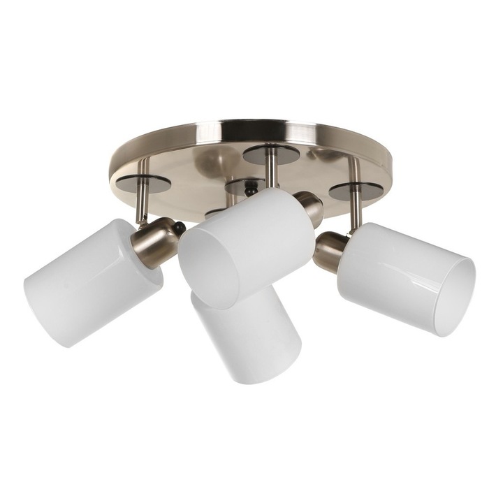 Полилей Opviq метално стъкло бяло