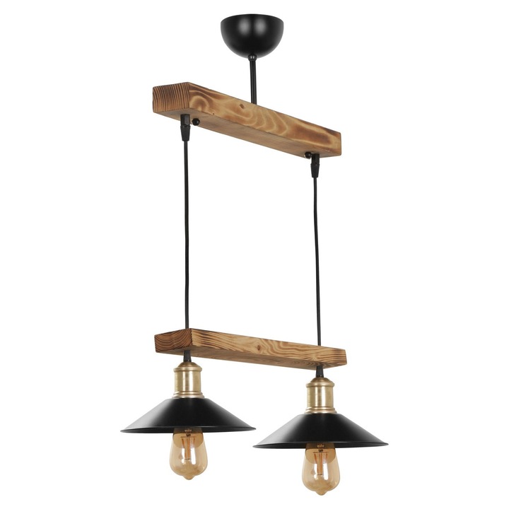 Полилей, Opviq, дърво/метал, 15x80x45 см, кафяв/черен