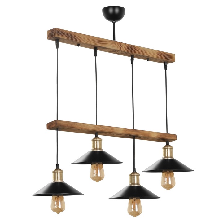 Полилей Opviq дърво метал регулируем 65x15x80см E27