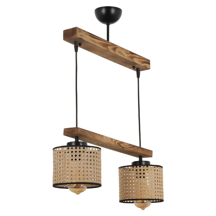 Полилей Opviq, дърво, стъкло, регулируем E27